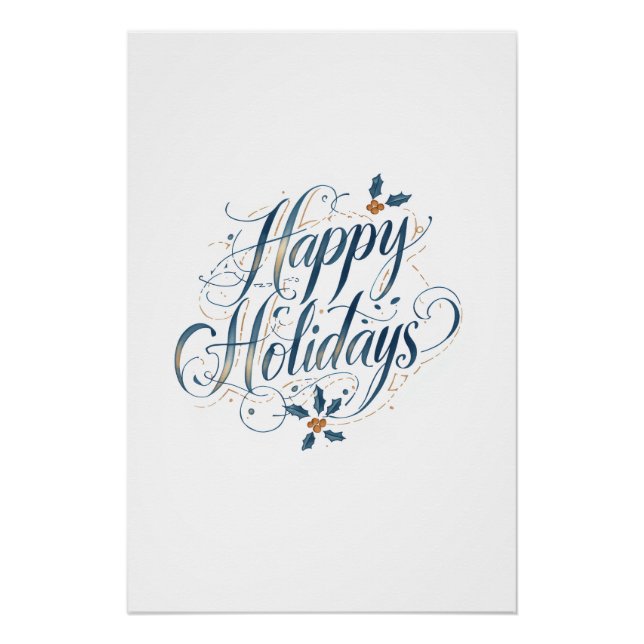 Happy Holidays Merry Christmas Family New Year Poster (Vorderseite)