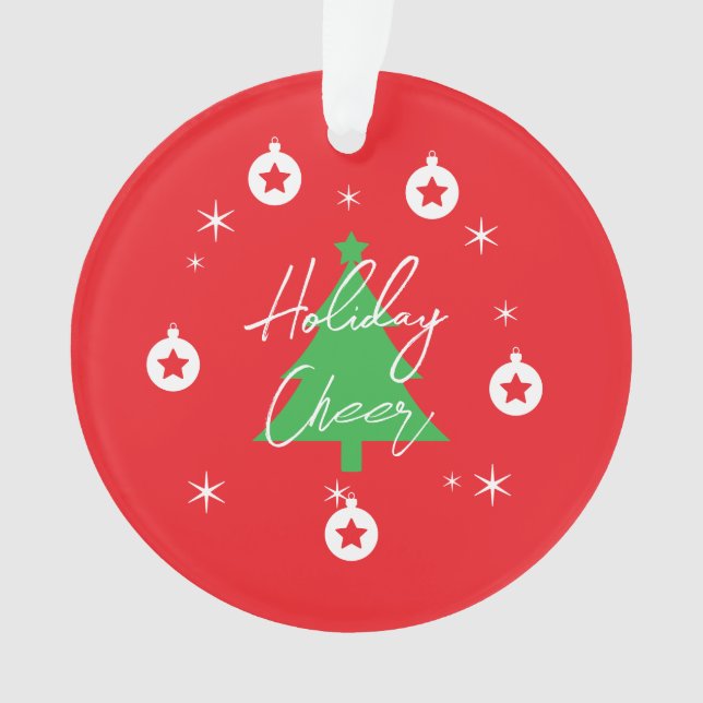 Happy Holidays Merry Christmas New Year Ornament (Vorderseite)