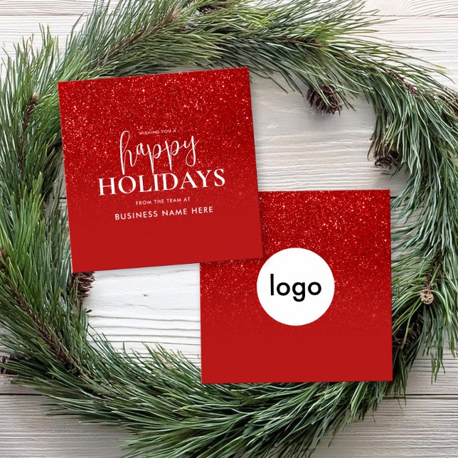 Happy Holidays Mini Business Holiday Card Mitteilungskarte (Von Creator hochgeladen)