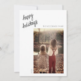 Happy Holidays - Minimalistische handgeschriebene  Einladung