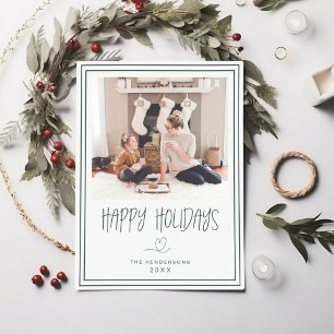 Happy Holidays Minimalistische Weihnachtskarte Gol Einladung