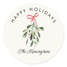 Happy Holidays Mistletoe Custom Familienname