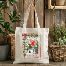 Happy Holidays Mistletoe Red Bow Family Foto