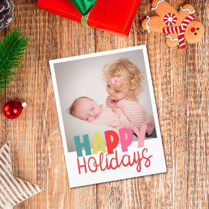 Happy Holidays mit Foto Weihnachtsgrüße Postkarte