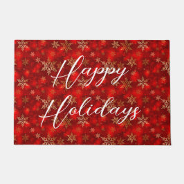 Happy Holidays mit Gold Snowflakes Fußmatte