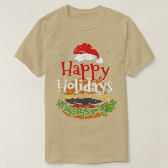 Happy Holidays mit Käse Funny Cheese Burger T-Shirt (Design vorne)