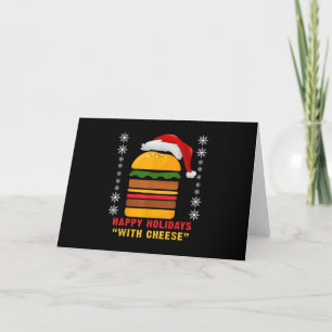 Happy Holidays mit Käse Weihnachts-Cheeseburger Karte