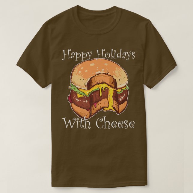 Happy Holidays mit Käse Weihnachtskäsesorten Feins T-Shirt (Design vorne)
