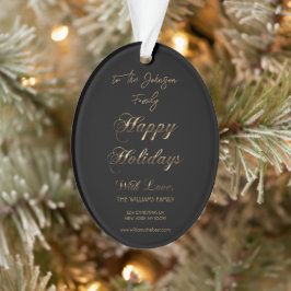 Happy Holidays mit Liebe Name Schwarz und Gold hin Ornament