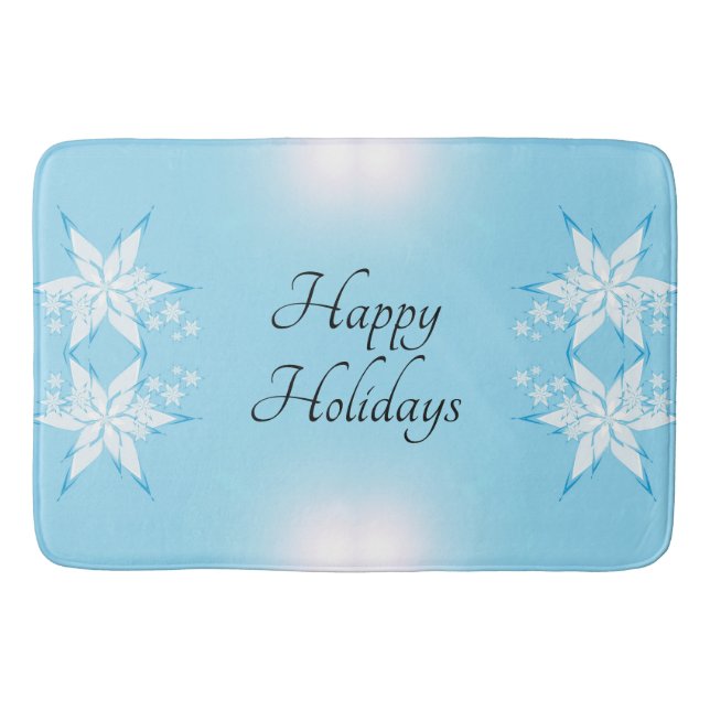 Happy Holidays mit Snowflake Art Badematte (Vorderseite)