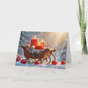 Happy Holidays mit Weihnachten Candles Ornaments Karte