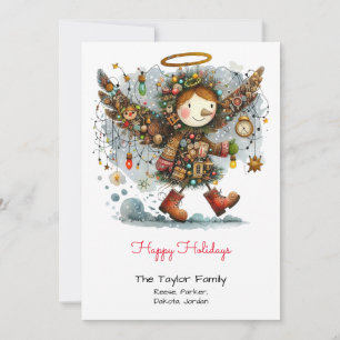 Happy Holidays mit Whimsical Angel Feiertagskarte