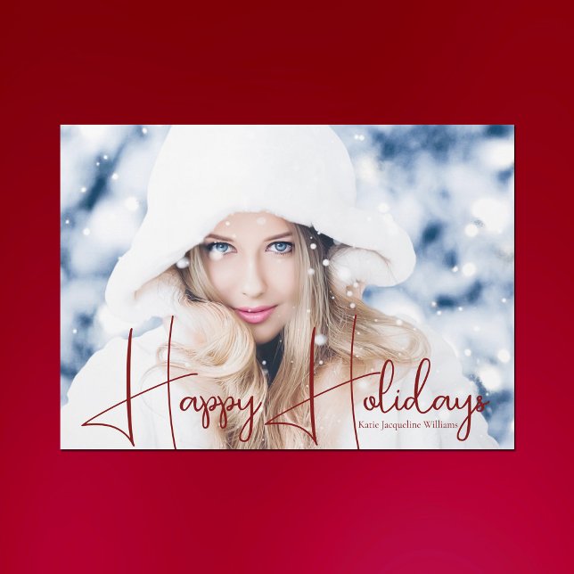Happy Holidays Model Headshot Magnet Card (Von Creator hochgeladen)