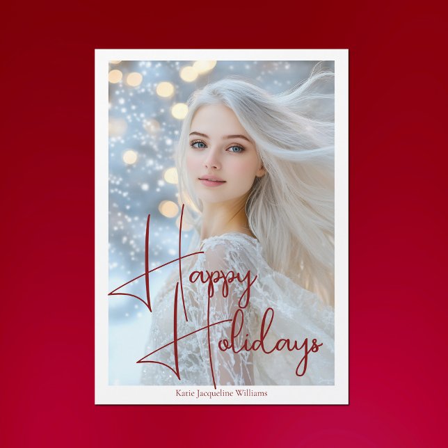 Happy Holidays Model Headshot Weihnachtsmagazin Magnetkarte (Von Creator hochgeladen)