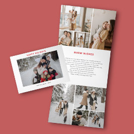 Happy Holidays Modern 12 Foto Dreifach Gefaltete Urlaubskarte