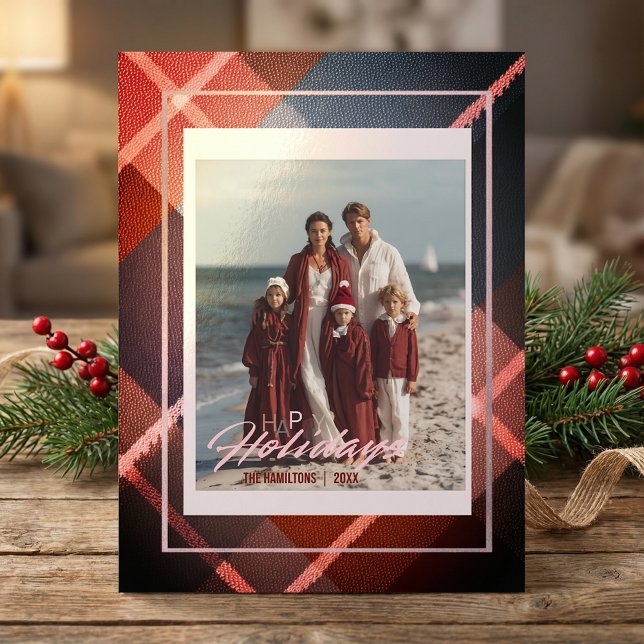 Happy Holidays Modern Family photo postcard Postkarte (Von Creator hochgeladen)