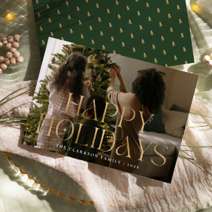 Happy Holidays Modern Gold Feiertagskarte