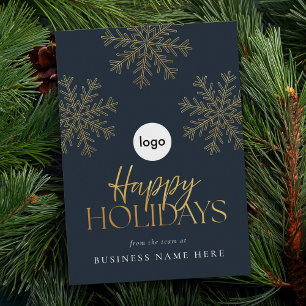 Happy Holidays Modern Gold Snowflake Business Feiertagskarte