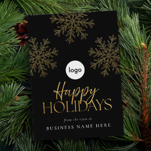 Happy Holidays Modern Gold Snowflake Business Feiertagskarte