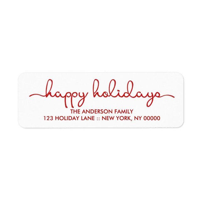 Happy Holidays Modern Hand Letted Script Label (Vorne)