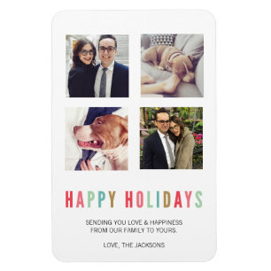 Happy Holidays   Modern & hell 4 Foto Magnet