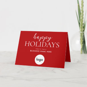 Happy Holidays Modern Red Christmas Business Karte
