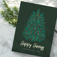 Happy Holidays Modern Simple Christmas Tree