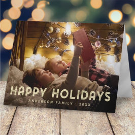 Happy Holidays Moderne einfache Typografie Feiertagskarte