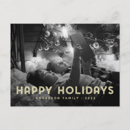 Happy Holidays Moderne einfache Typografie Feiertagspostkarte