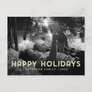 Happy Holidays Moderne einfache Typografie Feiertagspostkarte