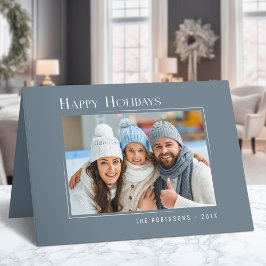 Happy Holidays Moderne Elegante Einfaches Schiefer Feiertagskarte