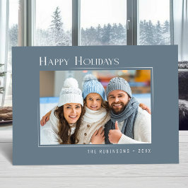 Happy Holidays Moderne Elegante Einfaches Schiefer Feiertagskarte