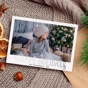 Happy Holidays Moderne Kalligraphie ein Foto Folien Feiertagskarte