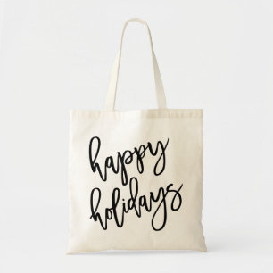 Happy Holidays Moderne Letters Tragetasche