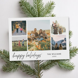 Happy Holidays Moderne Minimalistisch 5 Foto Colla Feiertagskarte