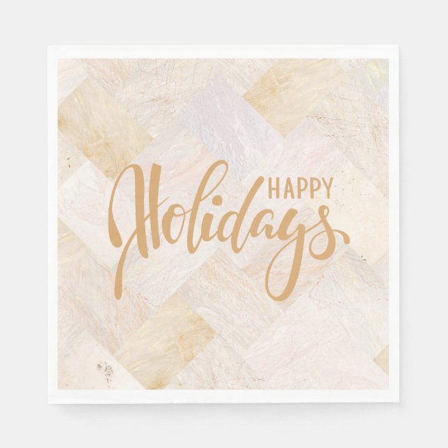 Happy Holidays Moderner Abstrakter Chic Sand Serviette (Vorderseite)