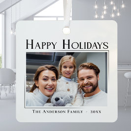 Happy Holidays Modernes Elegantes Minimalistisches Ornament Aus Metall