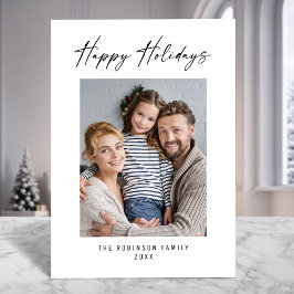 Happy Holidays Modernes Elegantes stilvolles Foto Feiertagskarte