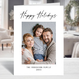 Happy Holidays Modernes Elegantes stilvolles Foto Feiertagskarte