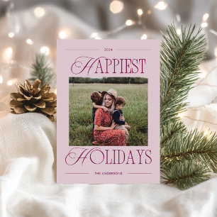 Happy Holidays Modernes Foto Feiertagskarte