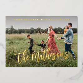 Happy Holidays Modernes Foto Folien Feiertagskarte