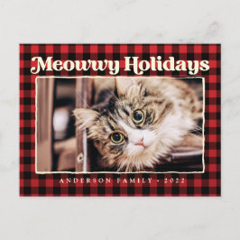 Happy Holidays Modernes Kariertes Funny Funny Pet  Feiertagspostkarte