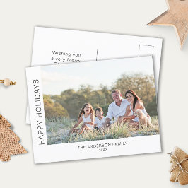 Happy Holidays Modernes Minimales Foto Feiertagspostkarte