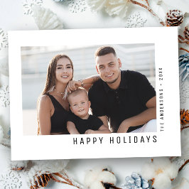 Happy Holidays Modernes Minimalistisches einfaches Feiertagspostkarte