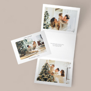 Happy Holidays Modernes Minimalistisches Foto Dreifach Gefaltete Urlaubskarte