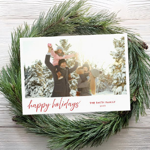 Happy Holidays Modernes Minimalistisches Foto Feiertagskarte