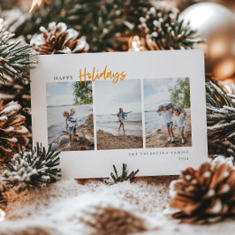 Happy Holidays Modernes Script Minimalistisches Fo Feiertagskarte