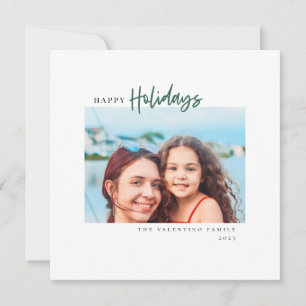Happy Holidays Modernes Script Minimalistisches Fo Feiertagskarte