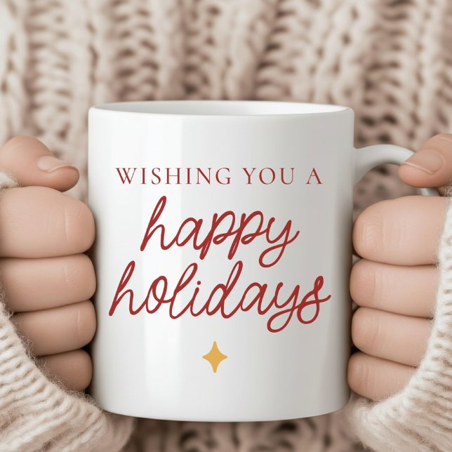 Happy Holidays Mug Gift for Her, Him, Coworker Kaffeetasse (Christmas mug gift, holiday mug gift, wishing you happy holidays mug, merry christmas mug for her,)