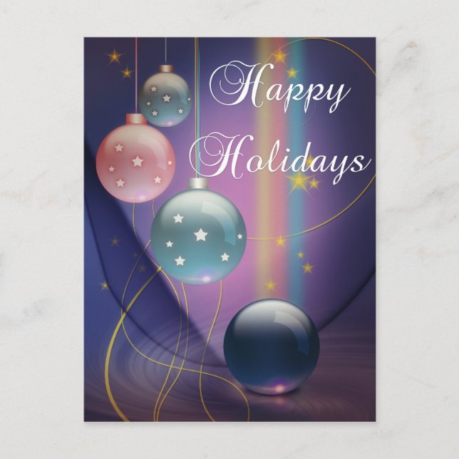 Happy Holidays Multi Bulbs Holiday Postkarte (Vorderseite)